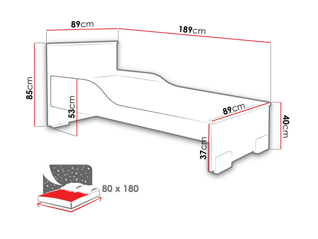 Lova Care, 80 x 180 cm kaina ir informacija | Lovos | pigu.lt