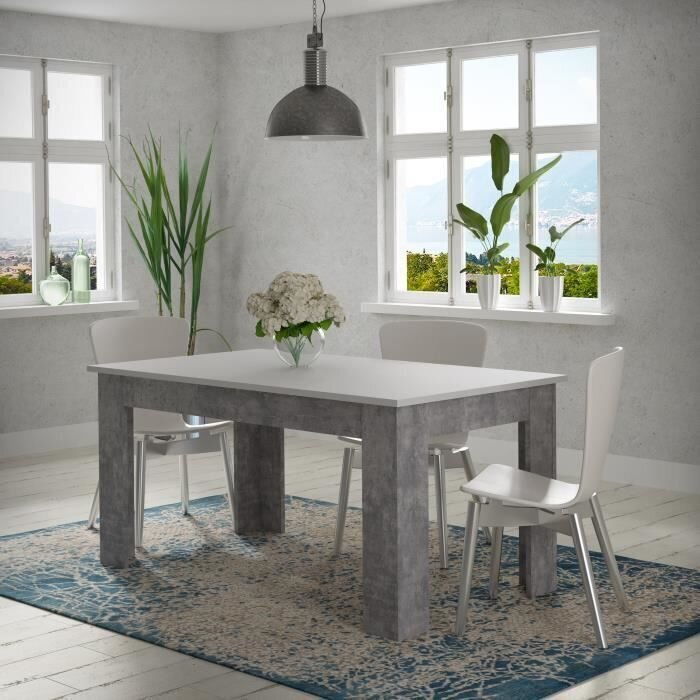 Valgomojo stalas Pilvi, 160x90 cm, baltas/pilkas kaina ir informacija | Virtuvės ir valgomojo stalai, staliukai | pigu.lt