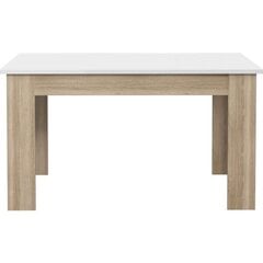 Обеденный стол Pilvi 140x90 см, сонома дуб/белый цена и информация | Кухонные и обеденные столы | pigu.lt