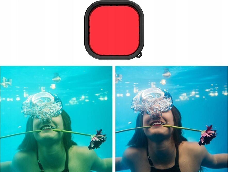 Telesin vandeniui atsparus GoPro Hero 9 / Hero 10 objektyvo filtras kaina ir informacija | Priedai vaizdo kameroms | pigu.lt