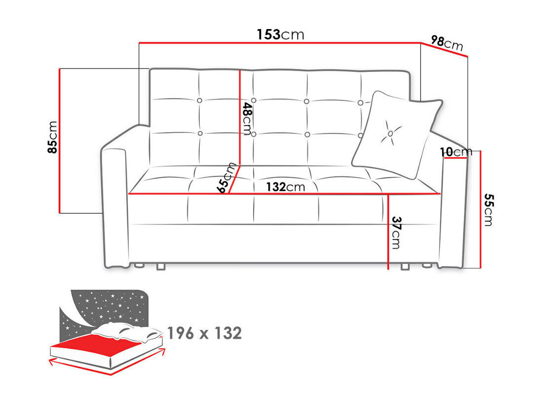 Sofa-lova Viva Lux III kaina ir informacija | Sofos | pigu.lt