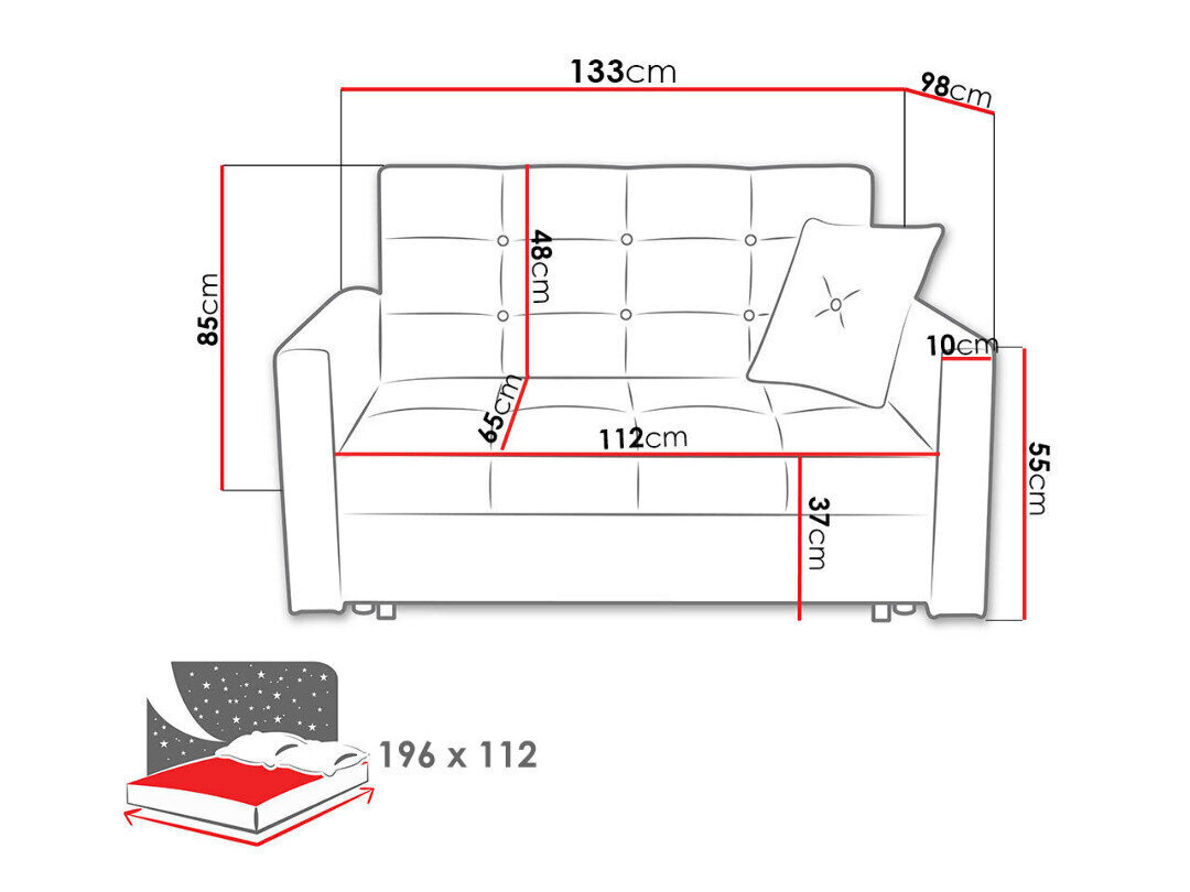 Sofa-lova Viva Lux II kaina ir informacija | Sofos | pigu.lt
