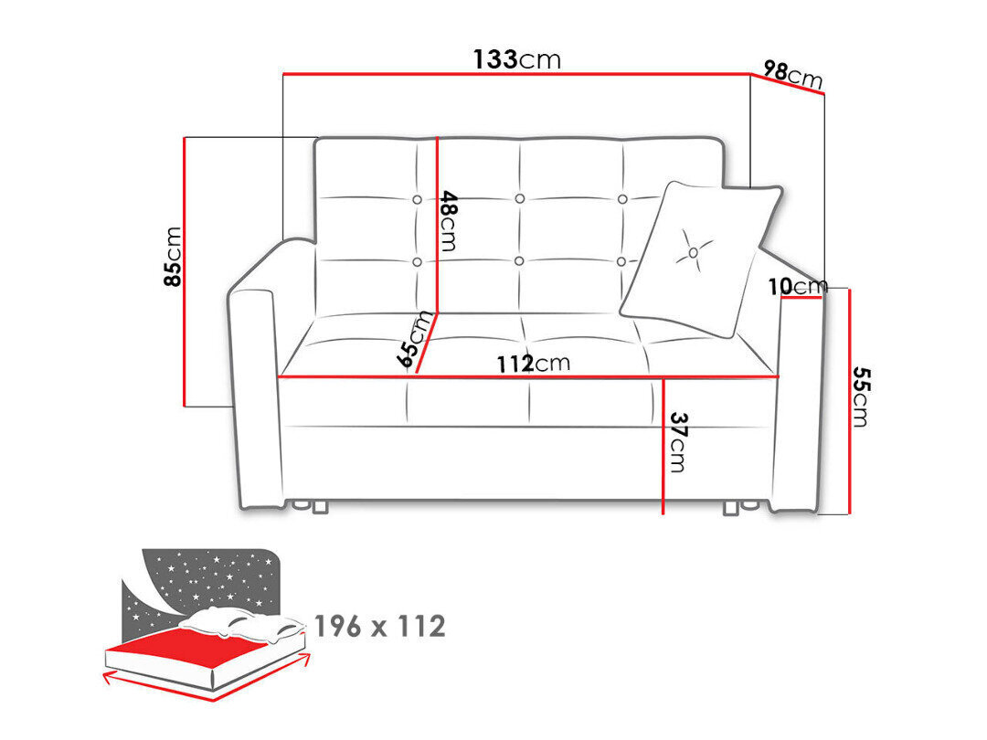 Sofa-lova Viva Lux II цена и информация | Sofos | pigu.lt