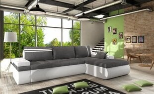 Kampinė sofa-lova Oslo, juoda/balta kaina ir informacija | Sofos | pigu.lt