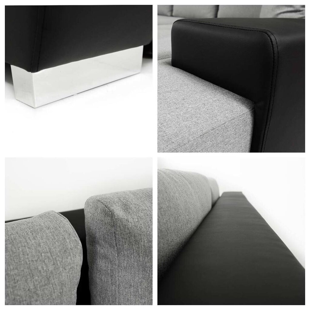 Kampinė sofa-lova Orkan, juoda kaina ir informacija | Sofos | pigu.lt