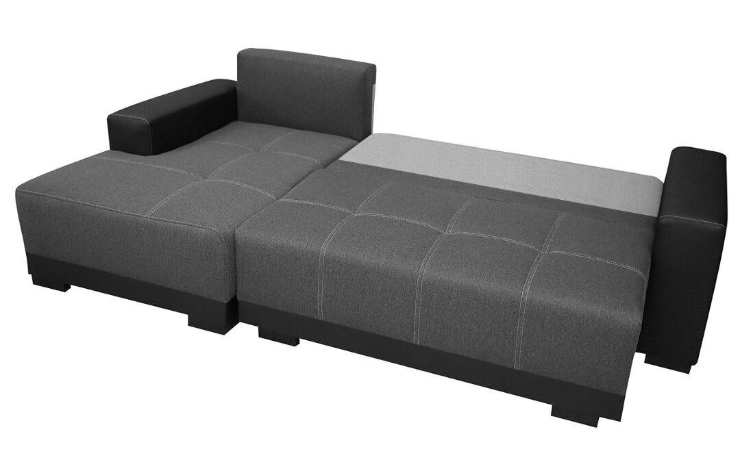 Kampinė sofa-lova Dallas, juoda/pilka kaina ir informacija | Sofos, sofos-lovos | pigu.lt