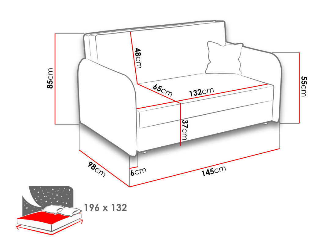 Sofa Viva Loft 3, tamsiai mėlyna kaina ir informacija | Sofos | pigu.lt