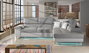 Угловой диван-кровать Cotere + LED цена и информация | Угловые диваны | pigu.lt