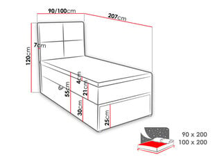 Kontinentinė lova Garda Lux, 90x200 cm kaina ir informacija | Lovos | pigu.lt