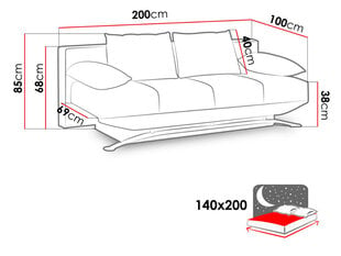 Sofa - lova OLIER kaina ir informacija | Sofos | pigu.lt