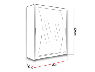 Spinta su stumdomomis durimis WESTA/PRESTO X + LED kaina ir informacija | Spintos | pigu.lt