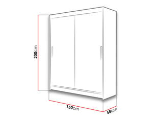 Шкаф с раздвижными дверями WESTA / PRESTO I цена и информация | Шкафы | pigu.lt