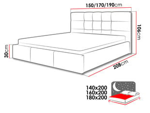 SWIFT lova, 160x200 cm kaina ir informacija | Lovos | pigu.lt