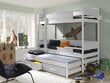 Vaikiška dviaukštė lova Quatro 80x180cm, balta/pilka kaina ir informacija | Vaikiškos lovos | pigu.lt
