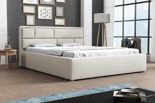 Deco lova 180x200 cm su pakeliamomis grotelėmis, šviesiai pilka kaina ir informacija | Lovos | pigu.lt