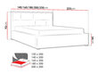 Lova Deco 120x200cm su pakeliamomis grotelėmis, pilkos spalvos kaina ir informacija | Lovos | pigu.lt