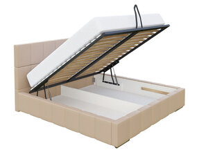 Кровать Leo 160x200 см с выдвижным основанием, бежевая цена и информация | Кровати | pigu.lt