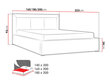 Moden lova 140x200 cm su ištraukiamu pagrindu, pilka цена и информация | Lovos | pigu.lt
