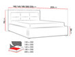Lova Clasic 120x200cm su pakeliamomis grotelėmis, šviesiai pilka цена и информация | Lovos | pigu.lt