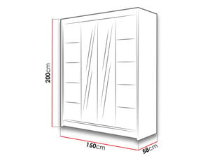 Гардероб Camino 5 + LED цена и информация | Шкафы | pigu.lt
