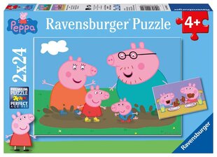 Пазл Ravensburger 2х24 шт Свинка Пеппа цена и информация | Пазлы | pigu.lt