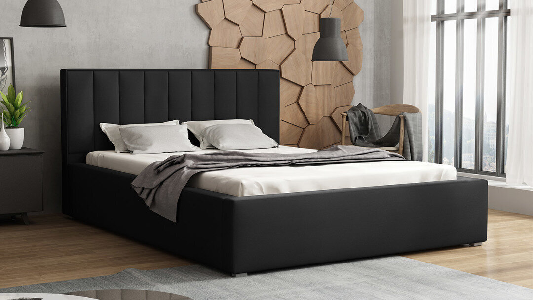 Lova Ideal 200x200cm, juoda kaina ir informacija | Lovos | pigu.lt