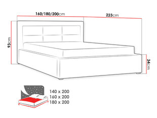 Кровать CLASIC, 140х200 см цена и информация | Кровати | pigu.lt
