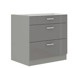 Кухонный шкаф Mirjan Grey 80 D 3S BB Multiline, серый цена и информация | Кухонные шкафчики | pigu.lt