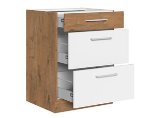 Кухонный шкаф Mirjan Vigo 60 D 3S BB, коричневый/белый цена и информация | Кухонные шкафчики | pigu.lt