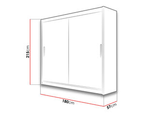 Шкаф с раздвижными дверями Bega III 180 см цена и информация | Шкафы | pigu.lt