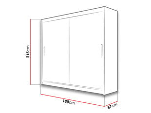 Spinta su stumdomomis durimis Bega III 180 cm kaina ir informacija | Spintos | pigu.lt