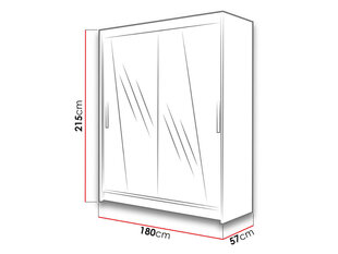 Шкаф с раздвижными дверями Bega XIV цена и информация | Шкафы | pigu.lt