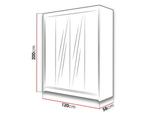 Шкаф с раздвижными дверями Lino II цена и информация | Шкафы | pigu.lt