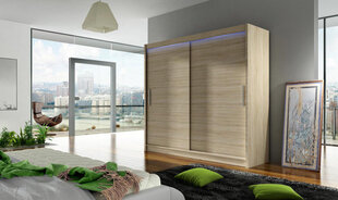 Шкаф с раздвижными дверями Bega I 180 cм + LED цена и информация | Шкафы | pigu.lt