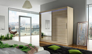 Шкаф с раздвижными дверями Bega VI + LED цена и информация | Шкафы | pigu.lt