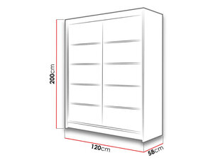 Шкаф с раздвижными дверями Lino IV + LED подсветка цена и информация | Шкафы | pigu.lt