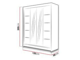 Шкаф с раздвижными дверями Lino V цена и информация | Шкафы | pigu.lt