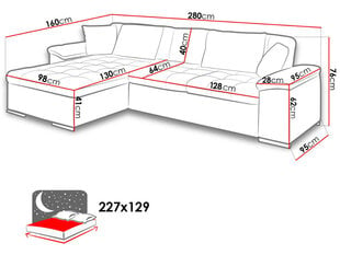 Kampinė sofa-lova Diana kaina ir informacija | Minkšti kampai | pigu.lt