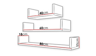 Настенная полка Trio цена и информация | Полки | pigu.lt