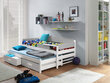 Vaikiška lova Dois 80x180cm, balta/pilka kaina ir informacija | Vaikiškos lovos | pigu.lt