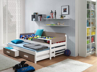 Vaikiška lova Dois 80x180cm, balta/ruda kaina ir informacija | Vaikiškos lovos | pigu.lt