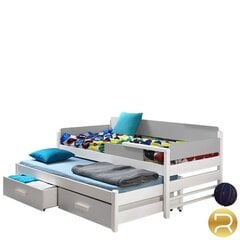 Vaikiška lova Dois 90x200cm, balta/pilka kaina ir informacija | Vaikiškos lovos | pigu.lt