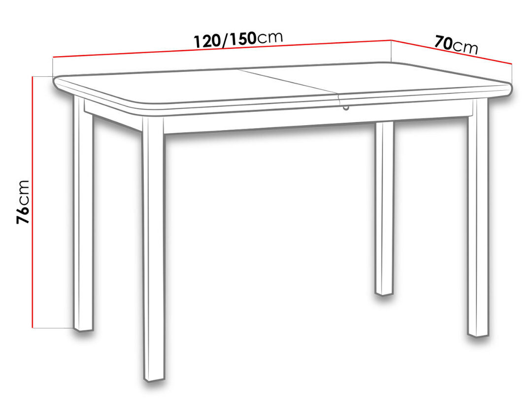 Išskleidžiamas valgomojo stalas kaina ir informacija | Virtuvės ir valgomojo stalai, staliukai | pigu.lt