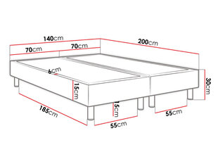 Kontinentinė lova Lux 140x200cm + čiužinys kaina ir informacija | Lovos | pigu.lt