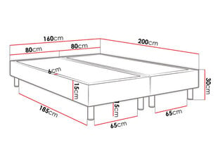 Континентальная кровать Lux 160x200см + матрас цена и информация | Кровати | pigu.lt