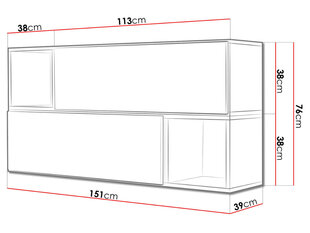 Комплект настенных шкафов и полок Roco XIV цена и информация | Шкафчики в гостиную | pigu.lt