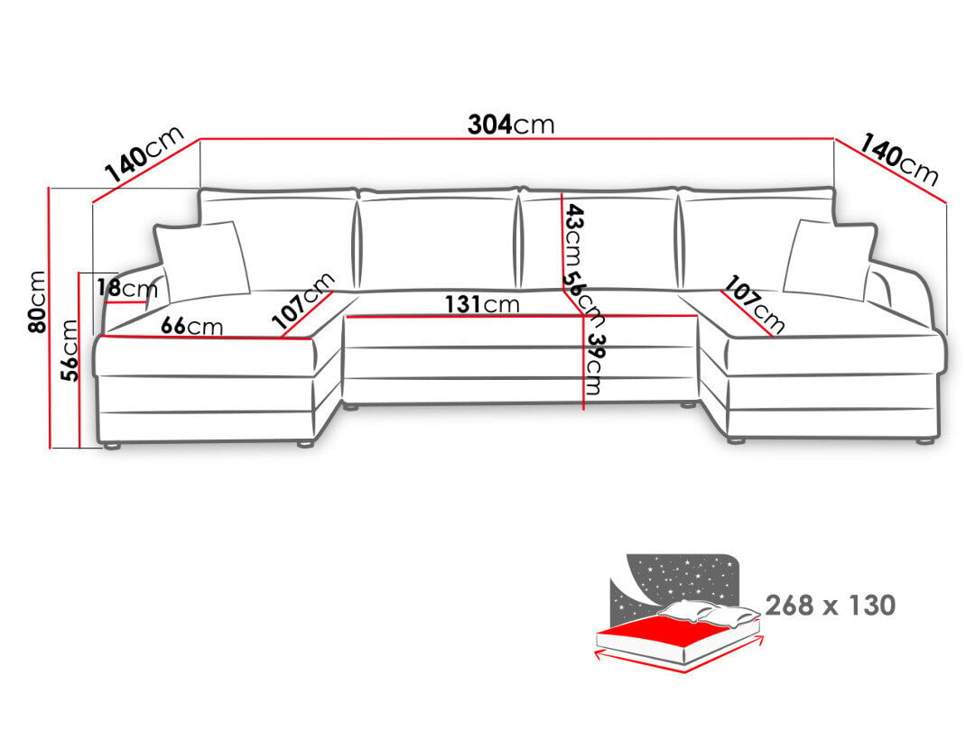 Kampinė sofa-lova Kris, balta/juoda kaina ir informacija | Sofos | pigu.lt