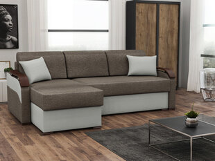 Kampinė sofa-lova Franco III, ruda/pilka kaina ir informacija | Sofos | pigu.lt