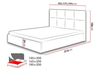 Кровать Allatessa Duo 160x200 см цена и информация | Кровати | pigu.lt