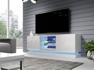 TV staliukas Qiu, baltas kaina ir informacija | TV staliukai | pigu.lt